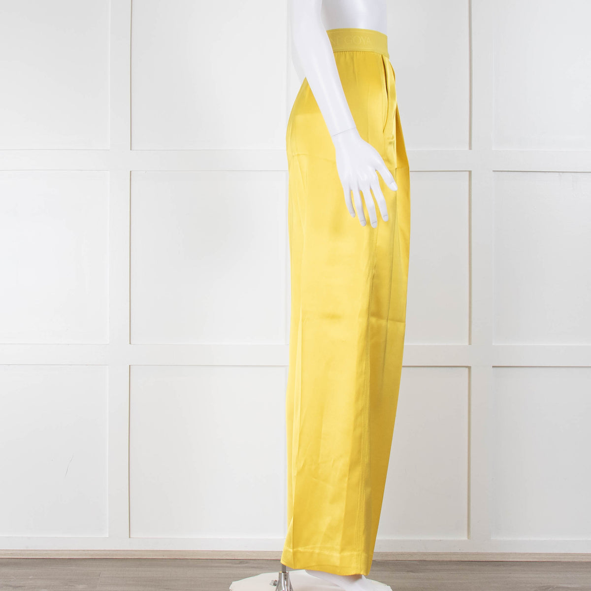 Stine Goya Yellow Ciara Heavy Satin Wide Leg Trousers