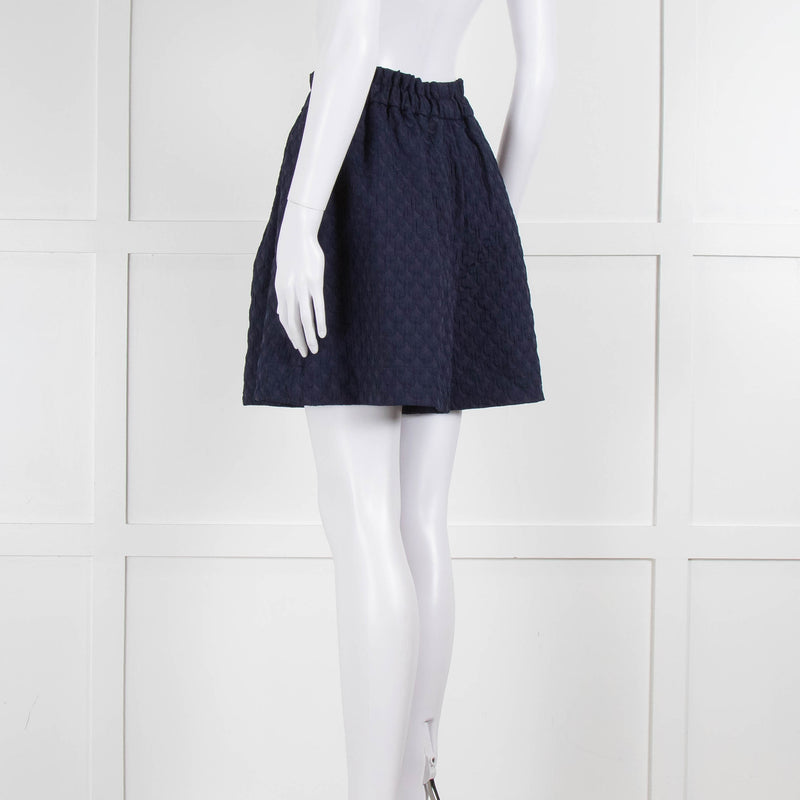 Merlette Navy Textured Shorts