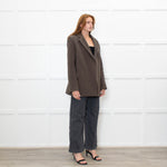 Samsoe & Samsoe Brown Recycled Wool Straight Fit Jacket