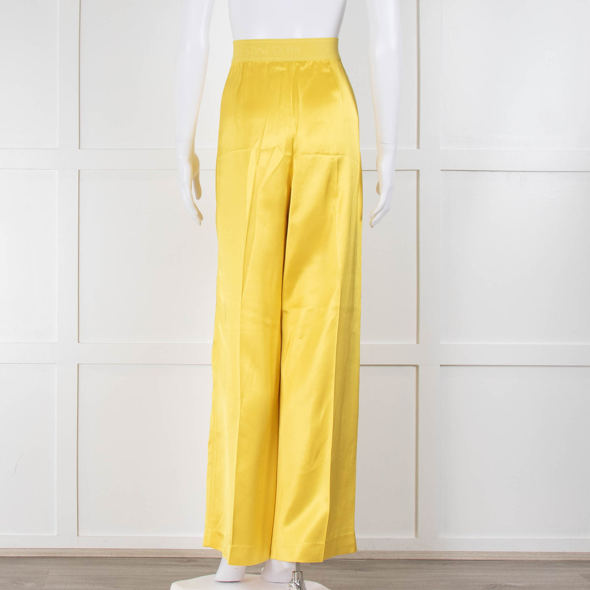 Stine Goya Yellow Ciara Heavy Satin Wide Leg Trousers