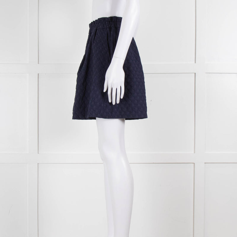 Merlette Navy Textured Shorts