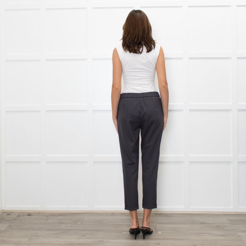 Fabiana Filippi Grey Wool Draw-String Trousers