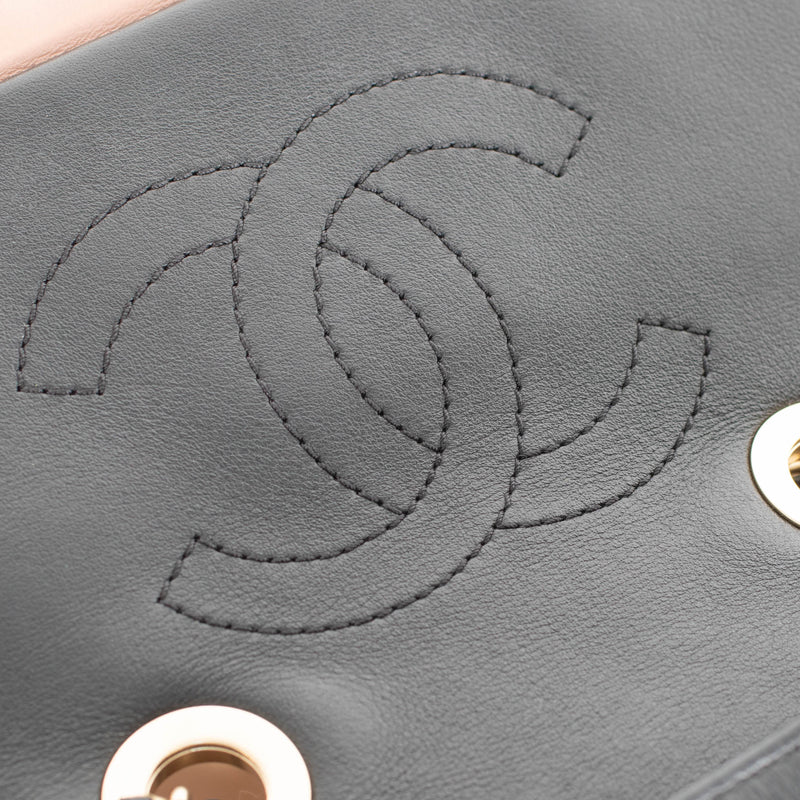 Chanel Graphic Quilted Flap Bag with Brushed Gold Hardware