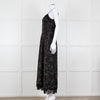 Me + Em Black White Green Dots Lace Trim Sleeveless Dress