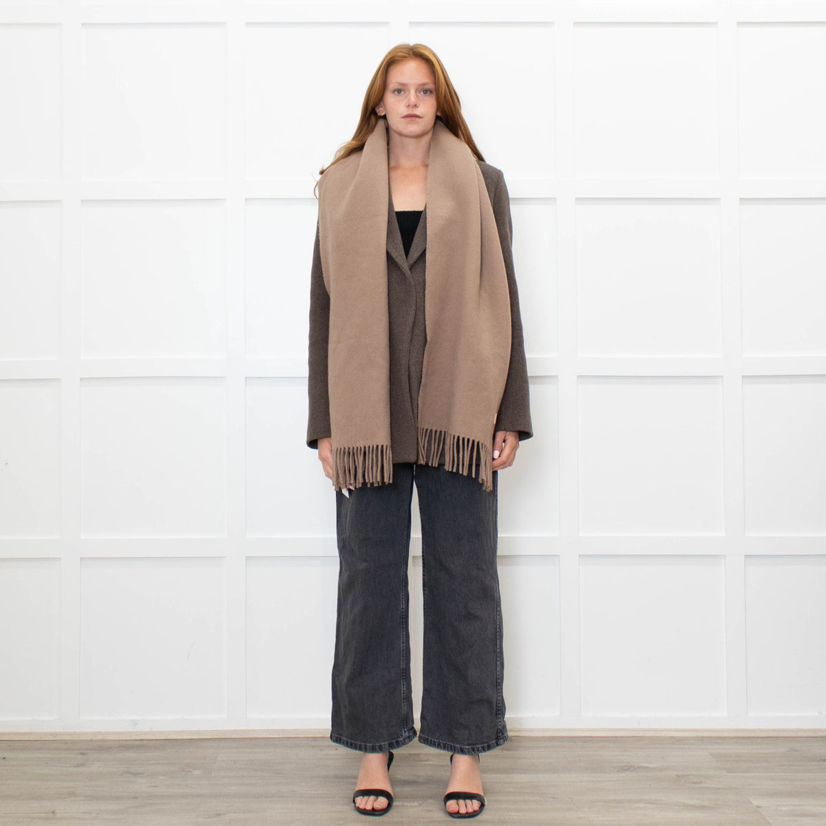 Acne Studios Taupe Wool Scarf