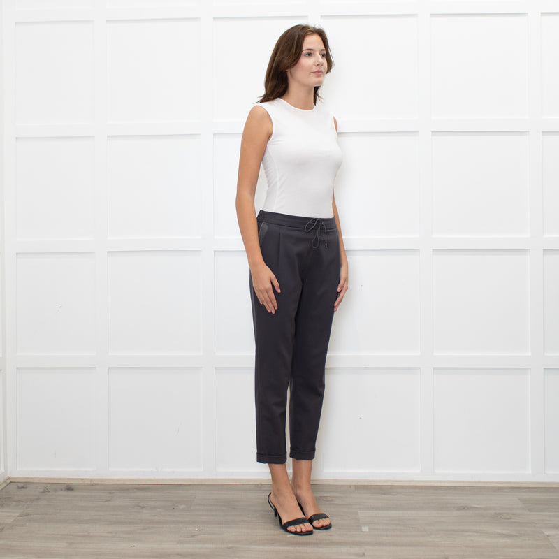 Fabiana Filippi Grey Wool Draw-String Trousers