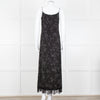 Me + Em Black White Green Dots Lace Trim Sleeveless Dress