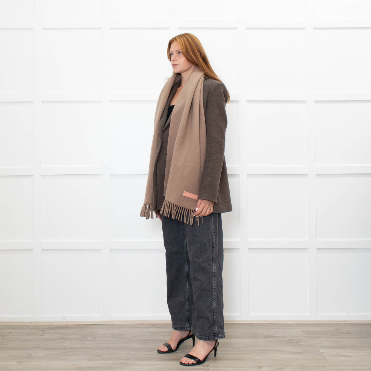 Acne Studios Taupe Wool Scarf