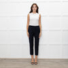 Fabiana Filippi Navy Blue Merino Wool Silver Trim Pocket Trousers