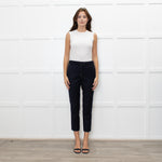 Fabiana Filippi Navy Blue Merino Wool Silver Trim Pocket Trousers
