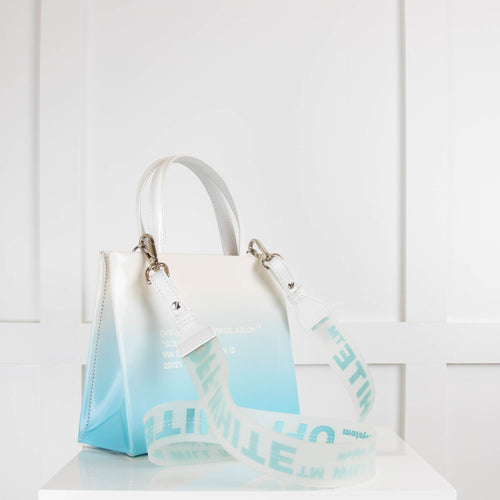 Off-White Mini Degrade Box Bag in Ombre White and Blue