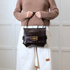 Victoria Beckham Brown Buckle Croc Embossed Bag