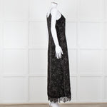 Me + Em Black White Green Dots Lace Trim Sleeveless Dress