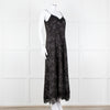 Me + Em Black White Green Dots Lace Trim Sleeveless Dress