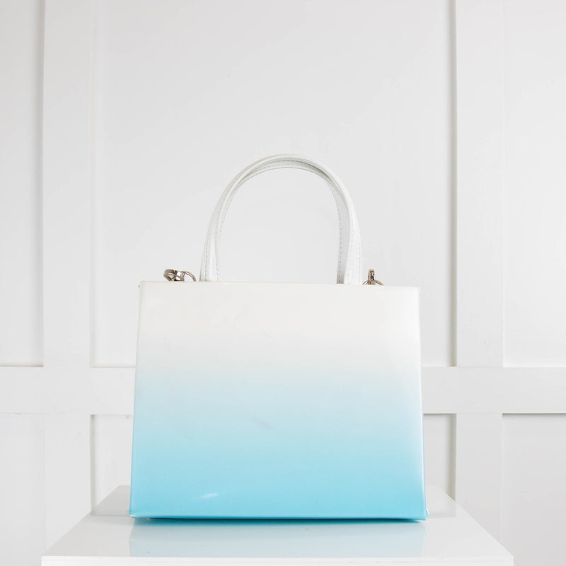 Off-White Mini Degrade Box Bag in Ombre White and Blue