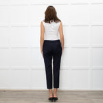 Fabiana Filippi Navy Blue Merino Wool Silver Trim Pocket Trousers