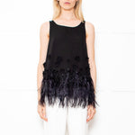 Moulinette Soeurs Black Feather Fringe Top
