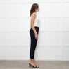 Fabiana Filippi Navy Blue Merino Wool Silver Trim Pocket Trousers