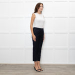Fabiana Filippi Navy Blue Merino Wool Silver Trim Pocket Trousers
