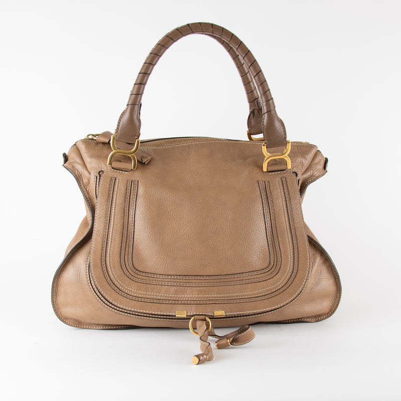 Chloe Camel Marcie Double Carry Bag