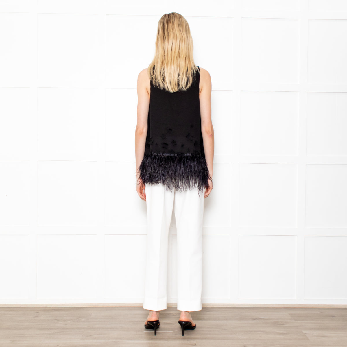 Moulinette Soeurs Black Feather Fringe Top