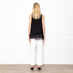 Moulinette Soeurs Black Feather Fringe Top