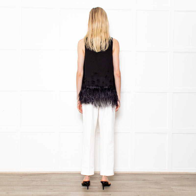 Moulinette Soeurs Black Feather Fringe Top