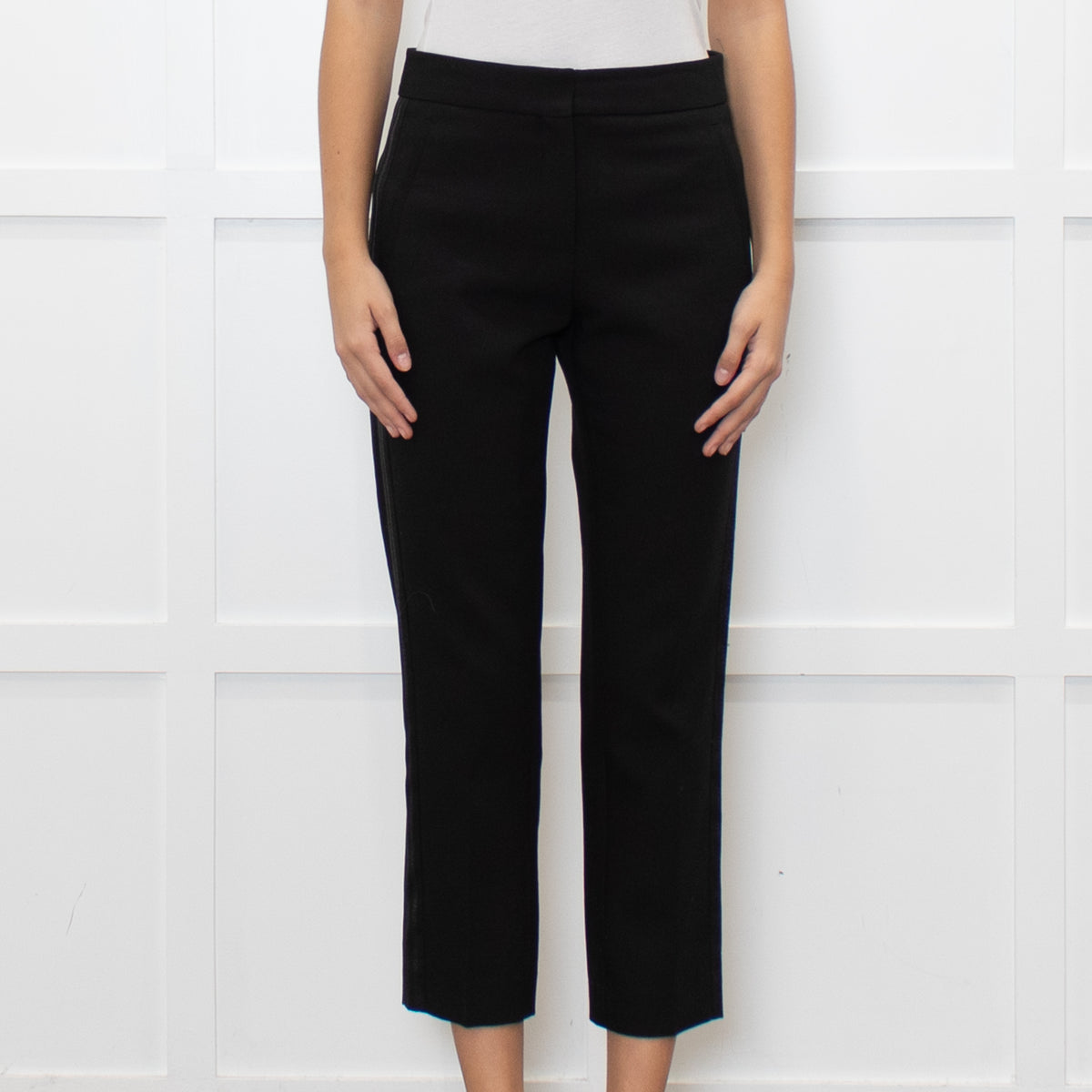 Me + Em Black Cigarette Side Strip Detail Trousers