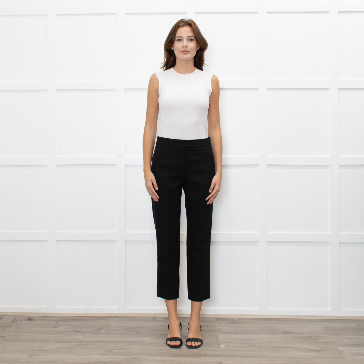 Me + Em Black Cigarette Side Strip Detail Trousers
