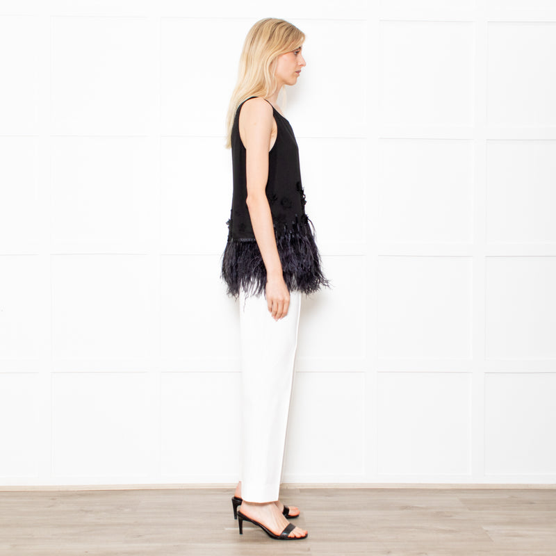 Moulinette Soeurs Black Feather Fringe Top