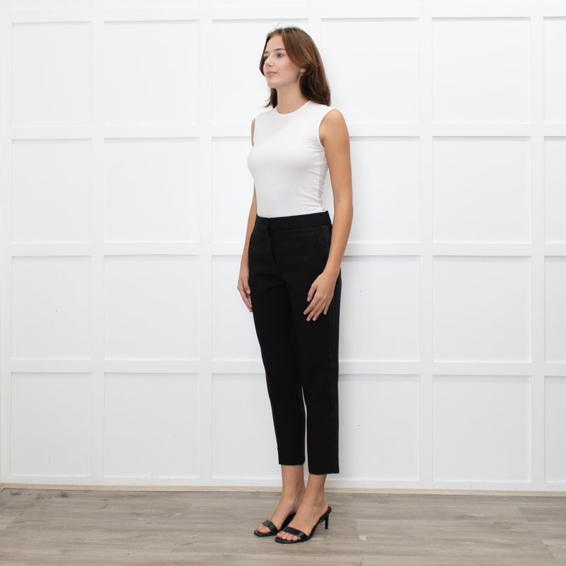 Me + Em Black Cigarette Side Strip Detail Trousers