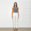 Escada White Stretchy Straight Leg Trousers