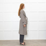 .Object Green and Black Check Tweed Style Double Breasted Coat