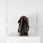 Gucci Black Sylvie Bag with Red and Blue Ribbons