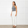 Escada White Stretchy Straight Leg Trousers