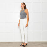 Escada White Stretchy Straight Leg Trousers