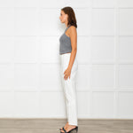 Escada White Stretchy Straight Leg Trousers