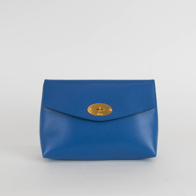 Mulberry Large Cobalt Blue Darley Clutch