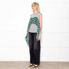 MSGM Grey Sleeveless Top With Green Floral Draping