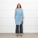 Pure Collection Blue Easy Double Faced Wool Coat