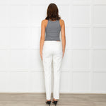 Escada White Stretchy Straight Leg Trousers