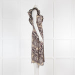 Etoile Isabel Marant Black Beige Cotton Paisley Frill Sleeve Dress