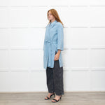 Pure Collection Blue Easy Double Faced Wool Coat