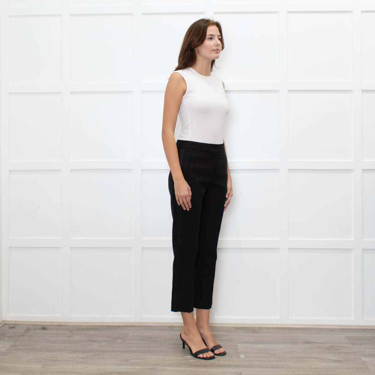 Me + Em Black Cigarette Side Strip Detail Trousers