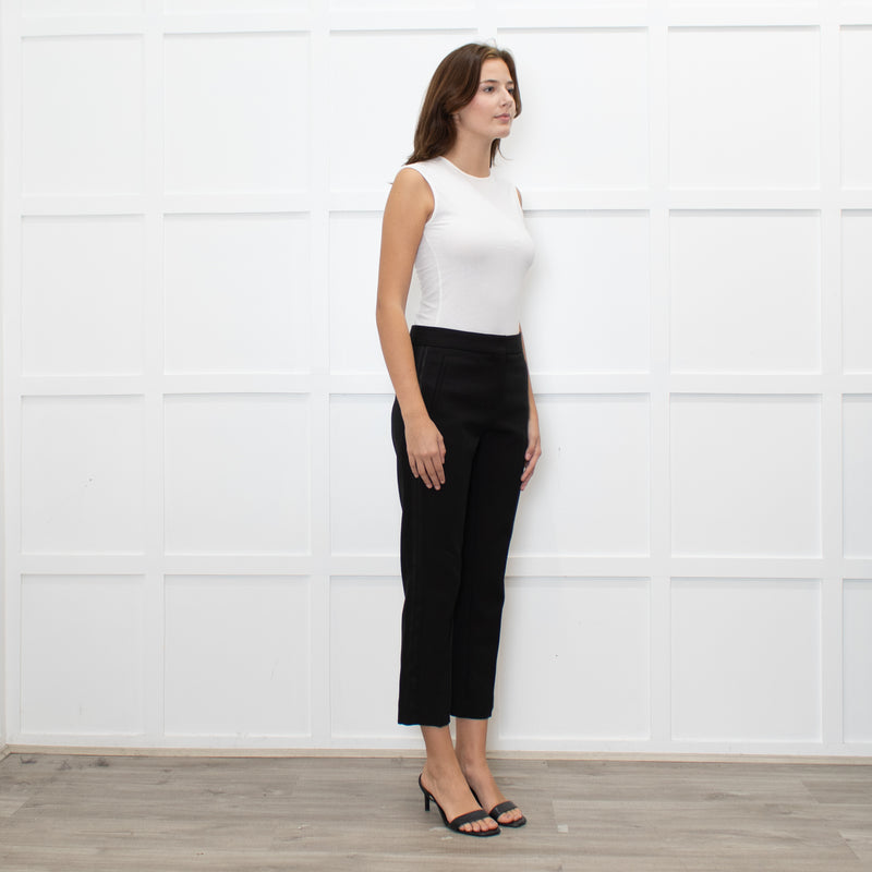 Me + Em Black Cigarette Side Strip Detail Trousers
