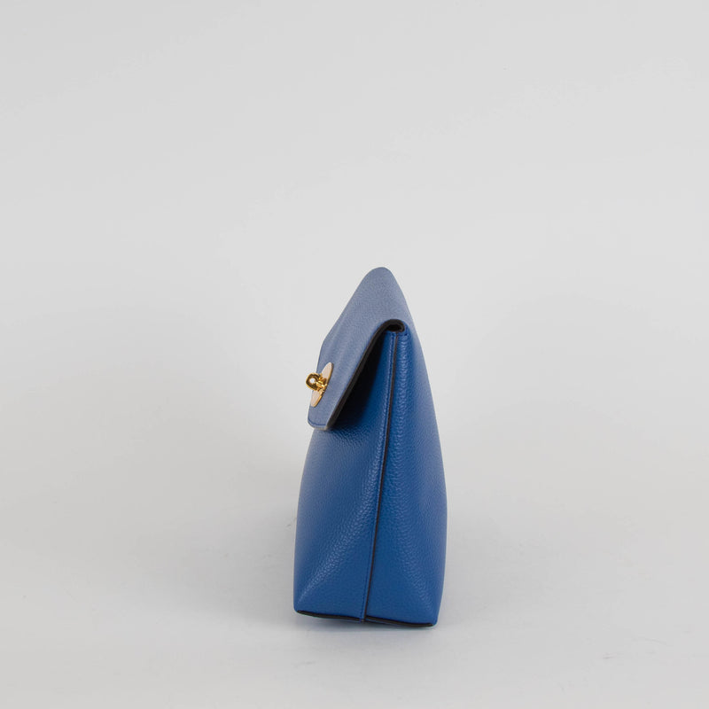 Mulberry Large Cobalt Blue Darley Clutch