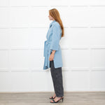 Pure Collection Blue Easy Double Faced Wool Coat