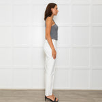 Escada White Stretchy Straight Leg Trousers