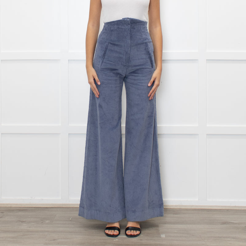 Anna Mason Blue Corduroy Wide Leg