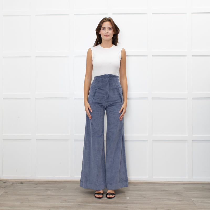 Anna Mason Blue Corduroy Wide Leg